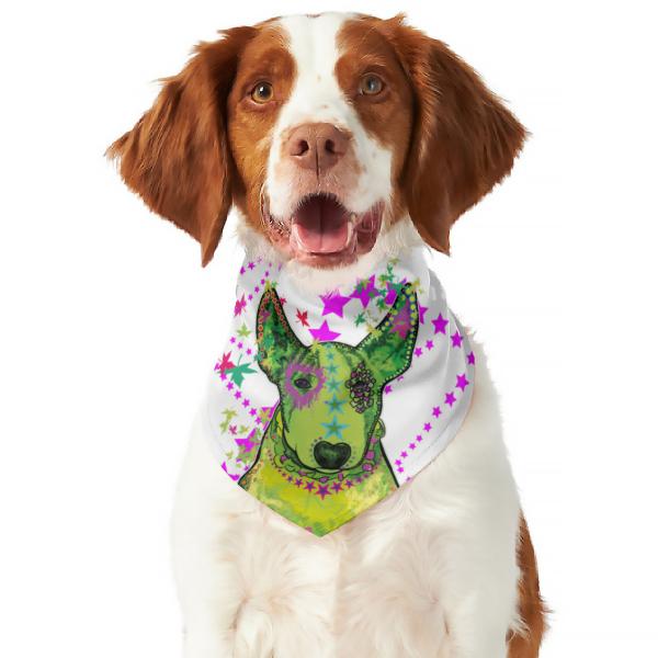 Hunde-Bandana Roxy - Popart Hundedesign, 100 % Polyester, 70x30 cm, verstellbar, waschbar